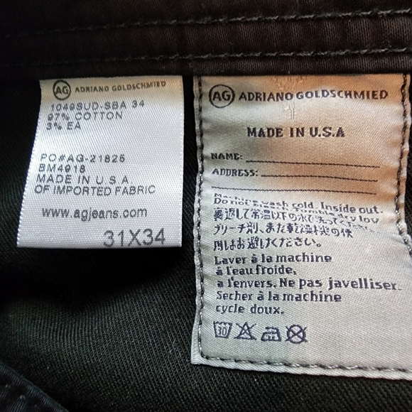 Adriano Goldschmied black Protege straight leg 5 pocket jeans size waist 34 - Picture 6 of 9